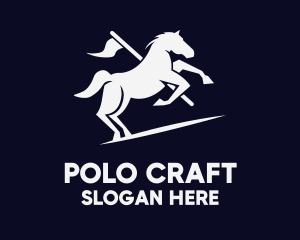 Polo - Galloping Horse Flag logo design