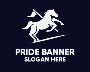 Galloping Horse Flag logo design