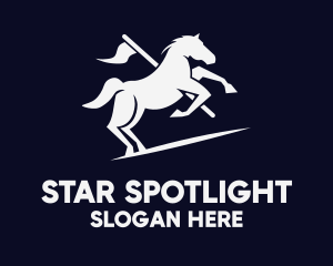 Galloping Horse Flag logo design