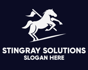 Galloping Horse Flag logo design