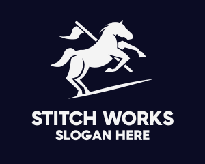 Galloping Horse Flag logo design