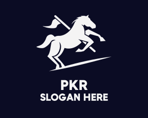 Galloping Horse Flag logo design