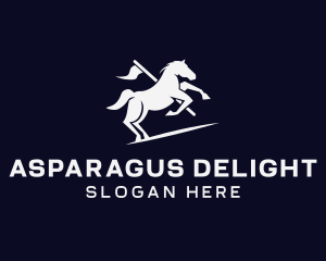 Galloping Horse Flag logo design