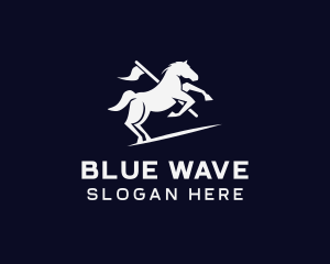 Galloping Horse Flag logo design