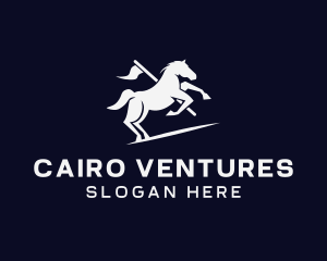 Galloping Horse Flag logo design