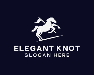 Galloping Horse Flag logo design