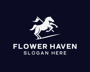 Galloping Horse Flag logo design