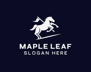 Galloping Horse Flag logo design