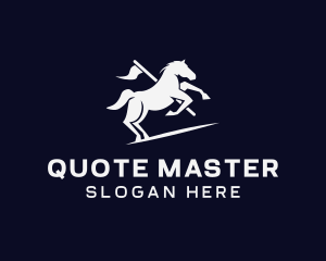 Galloping Horse Flag logo design