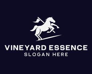 Galloping Horse Flag logo design