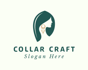 Green Elegant Earrings logo design