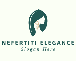 Green Elegant Earrings logo design