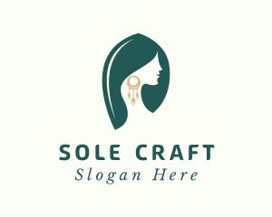 Green Elegant Earrings logo design