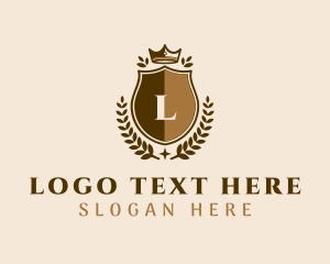 Law Firm - Crown Wreath Shield logo design