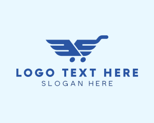Retailer - Wings Shopping Cart logo design