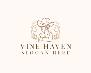 Western Cowgirl Hat logo design