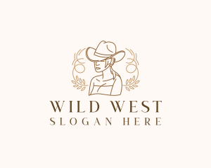 Western - Western Cowgirl Hat logo design