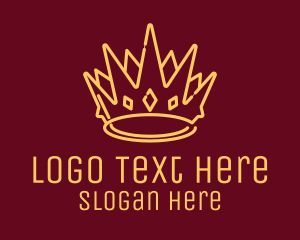 Beauty Queen - Yellow Gold Crown logo design