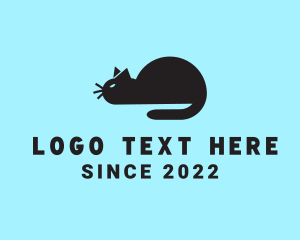 Black - Cat Pet Feline logo design