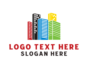 Color Block - Colorful Building City logo design