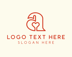 Marriage - Heart Outline Letter A logo design