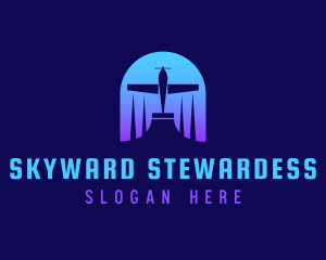 Stewardess - Tourism Aircraft Travel logo design