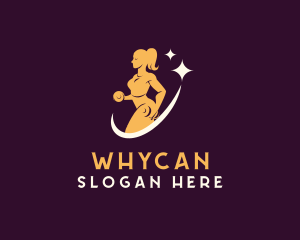 Woman Weights Gym Logo