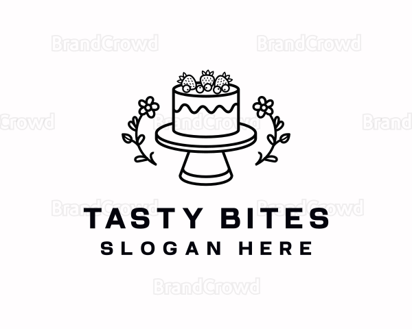 Cake Baking Flower Logo