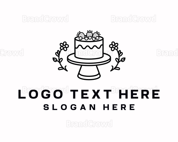 Cake Baking Flower Logo