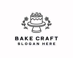 Cake Baking Flower logo design