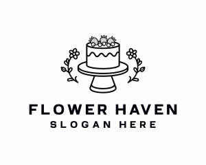 Cake Baking Flower logo design