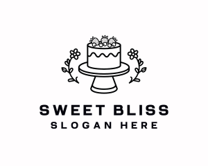 Cake Baking Flower logo design