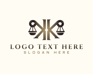 Jury - Letter KK Law Firm Company logo design