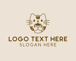Character - Cute Cat Cafe logo design