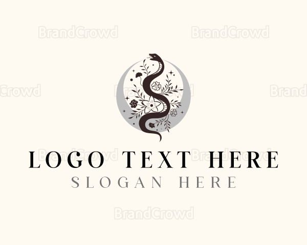 Boho Floral Snake Logo