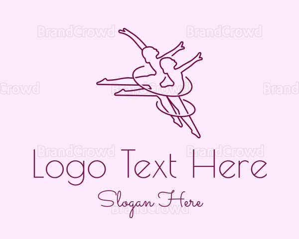 Women Gymnast Line Art Logo