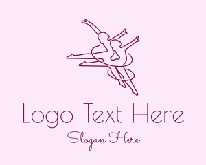 Fitness - Women Gymnast Line Art logo design