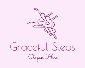 Women Gymnast Line Art logo design