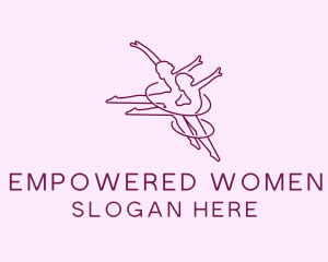 Women - Women Gymnast Line Art logo design