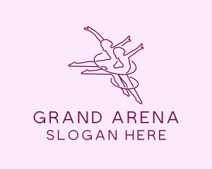 Women Gymnast Line Art logo design