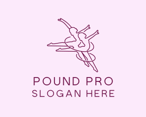 Women Gymnast Line Art logo design