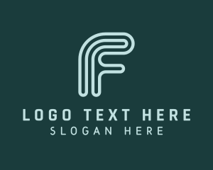 Letter F - Neon Light Technology logo design