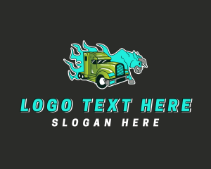 Vehicle - Flame Bull Logistics Truck logo design