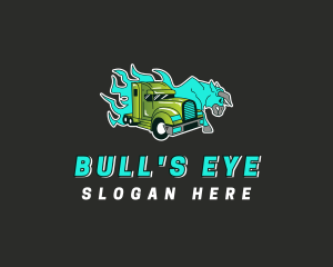 Flame Bull Logistics Truck logo design