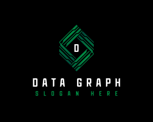 Technological Hexagon  Data logo design