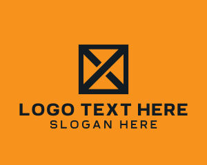 Block - Box Crate Letter X logo design