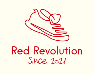 Red Shoe Monoline logo design