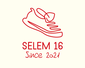 Pastel Color - Red Shoe Monoline logo design