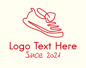 Shoes - Red Shoe Monoline logo design