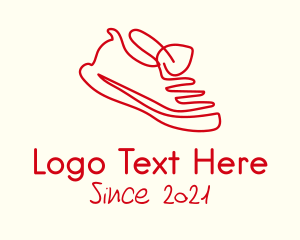 Doodle - Red Shoe Monoline logo design